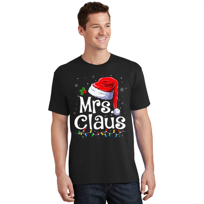 Mr and Mrs Claus Couples Matching xmas Pajamas Santa T-Shirt