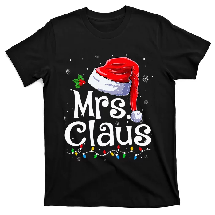 Mr and Mrs Claus Couples Matching xmas Pajamas Santa T-Shirt