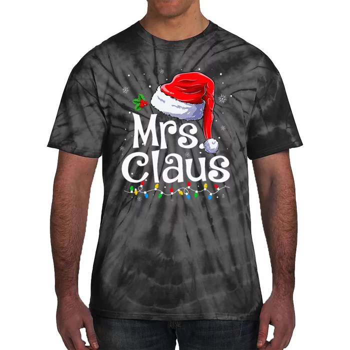 Mr and Mrs Claus Couples Matching xmas Pajamas Santa Tie-Dye T-Shirt