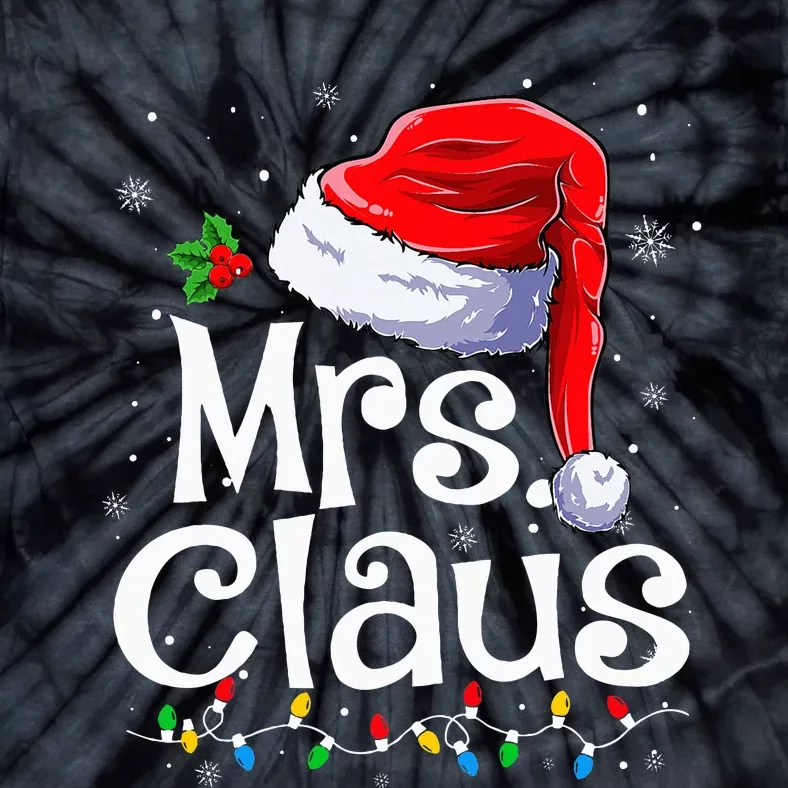 Mr and Mrs Claus Couples Matching xmas Pajamas Santa Tie-Dye T-Shirt