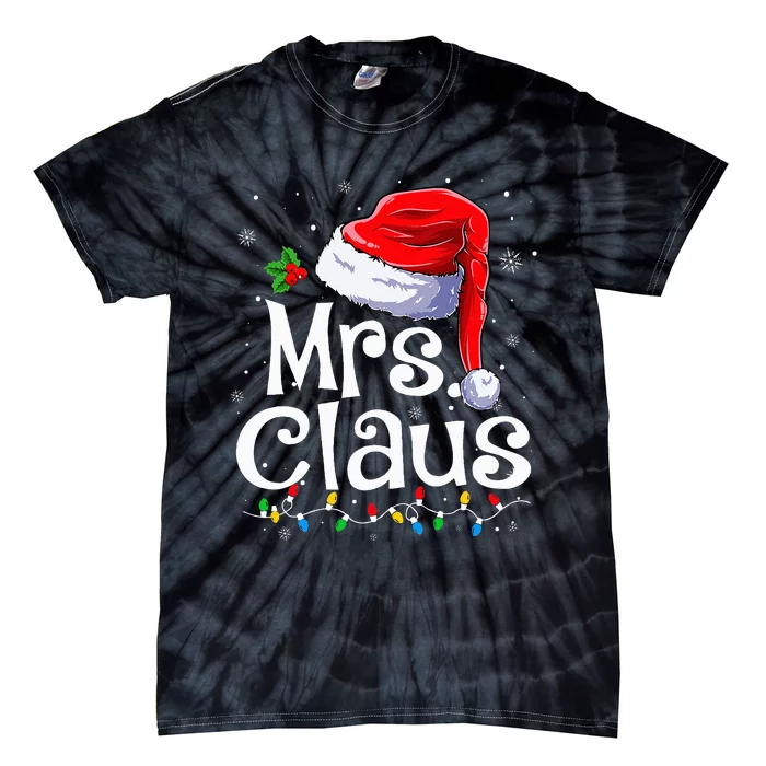 Mr and Mrs Claus Couples Matching xmas Pajamas Santa Tie-Dye T-Shirt