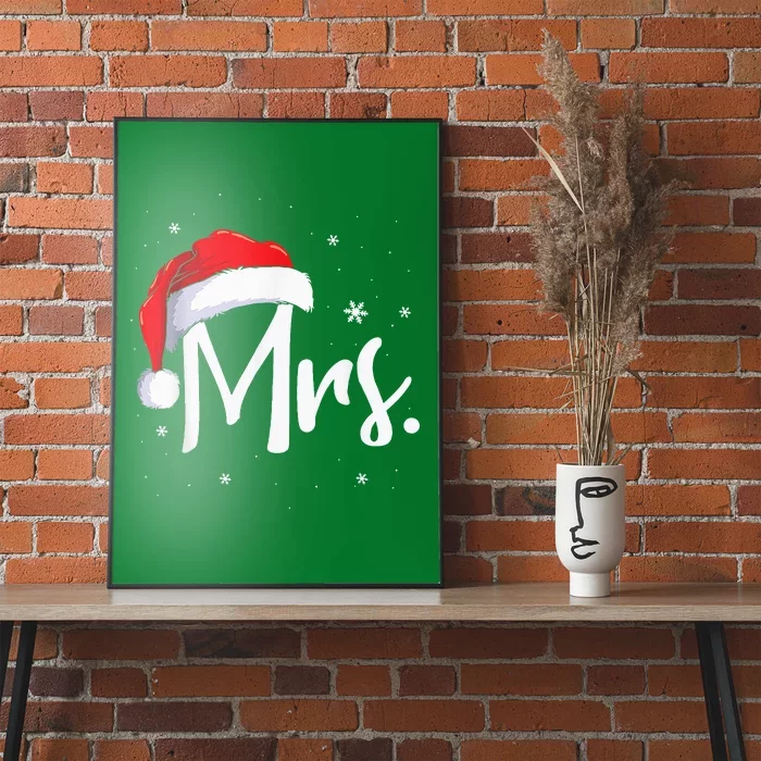 Mr And Mrs Claus Couples Matching Christmas Pajamas Santa Poster