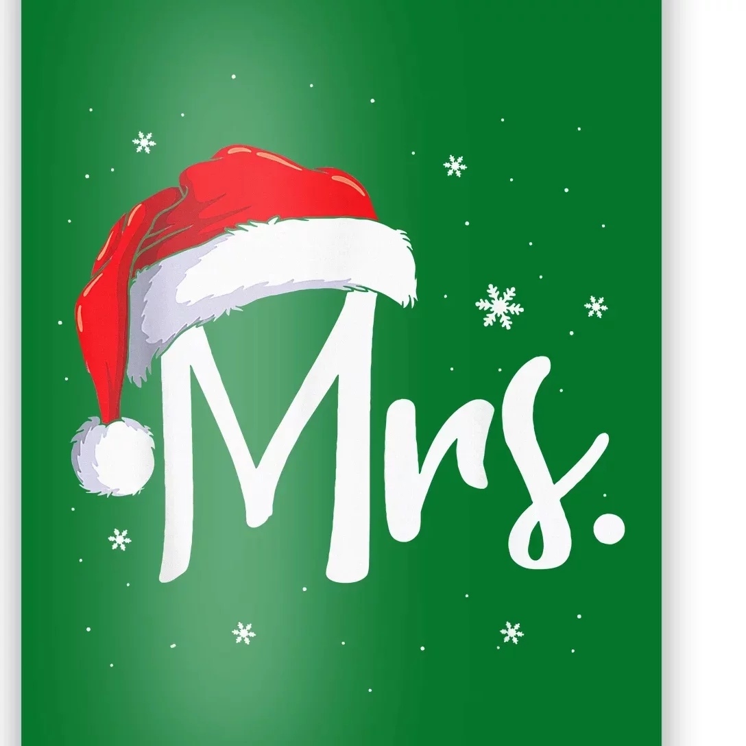 Mr And Mrs Claus Couples Matching Christmas Pajamas Santa Poster