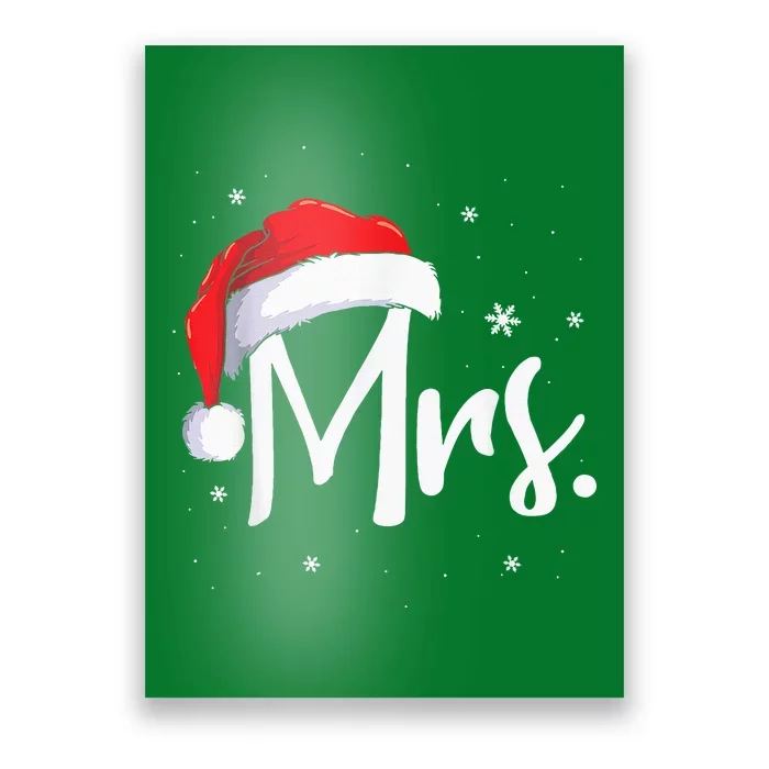 Mr And Mrs Claus Couples Matching Christmas Pajamas Santa Poster