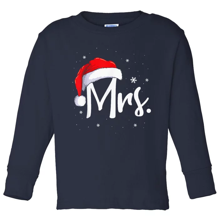 Mr And Mrs Claus Couples Matching Christmas Pajamas Santa Toddler Long Sleeve Shirt