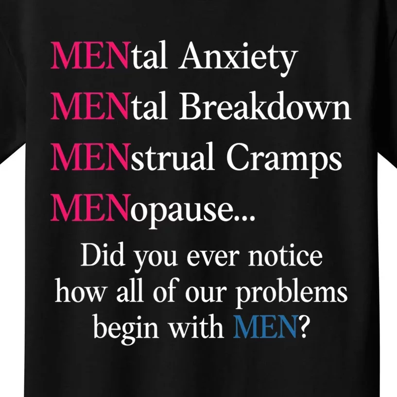 Mental Anxiety Mental Breakdown Trual Cramps Menopause Kids T-Shirt