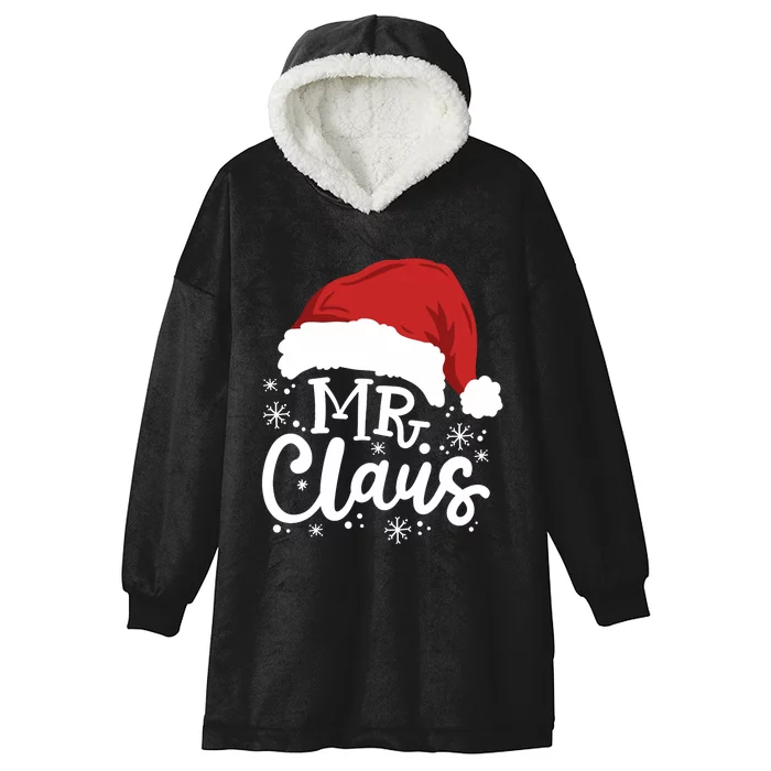 Mr And Mrs Santa Claus Funny Couples Matching Christmas Long Sleeve Hooded Wearable Blanket