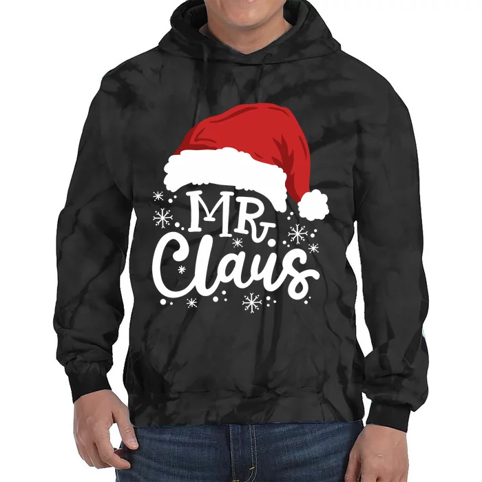 Mr And Mrs Santa Claus Funny Couples Matching Christmas Long Sleeve Tie Dye Hoodie