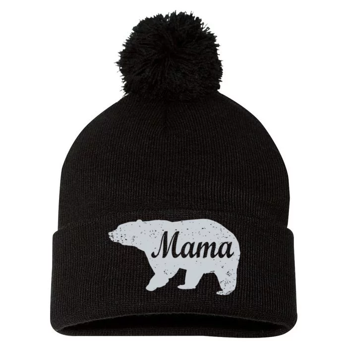 Mama Bear Pom Pom 12in Knit Beanie