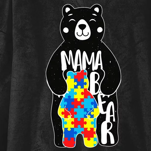 Mama Bear Autism Awareness Hooded Wearable Blanket