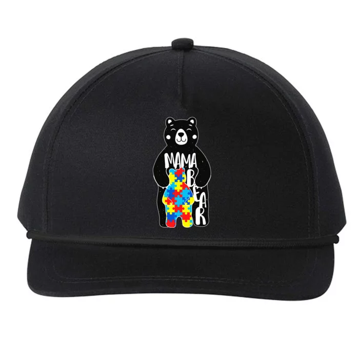 Mama Bear Autism Awareness Snapback Five-Panel Rope Hat