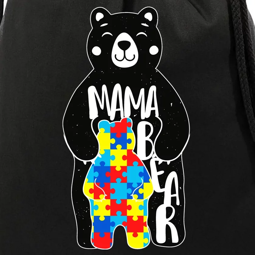 Mama Bear Autism Awareness Drawstring Bag