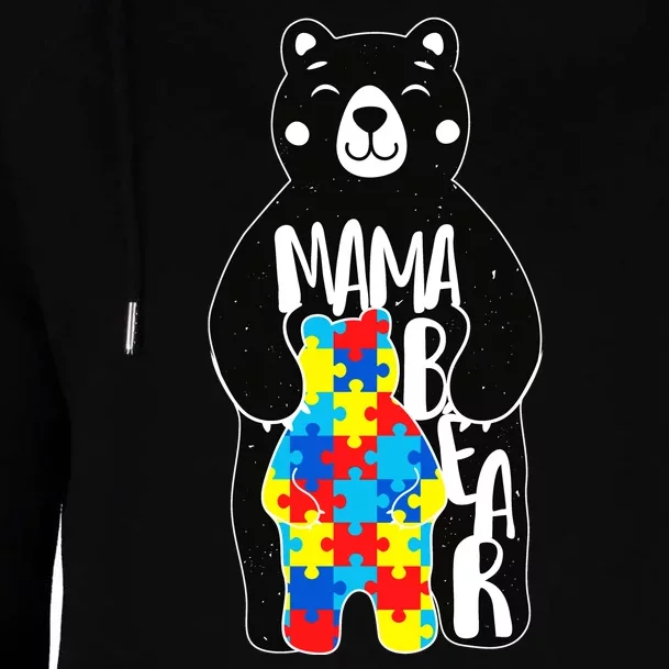 Mama Bear Autism Awareness Womens Funnel Neck Pullover Hood