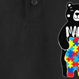 Mama Bear Autism Awareness Dry Zone Grid Performance Polo