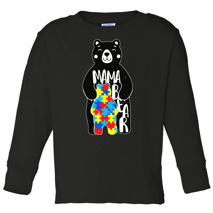 Mama Bear Autism Awareness Toddler Long Sleeve Shirt