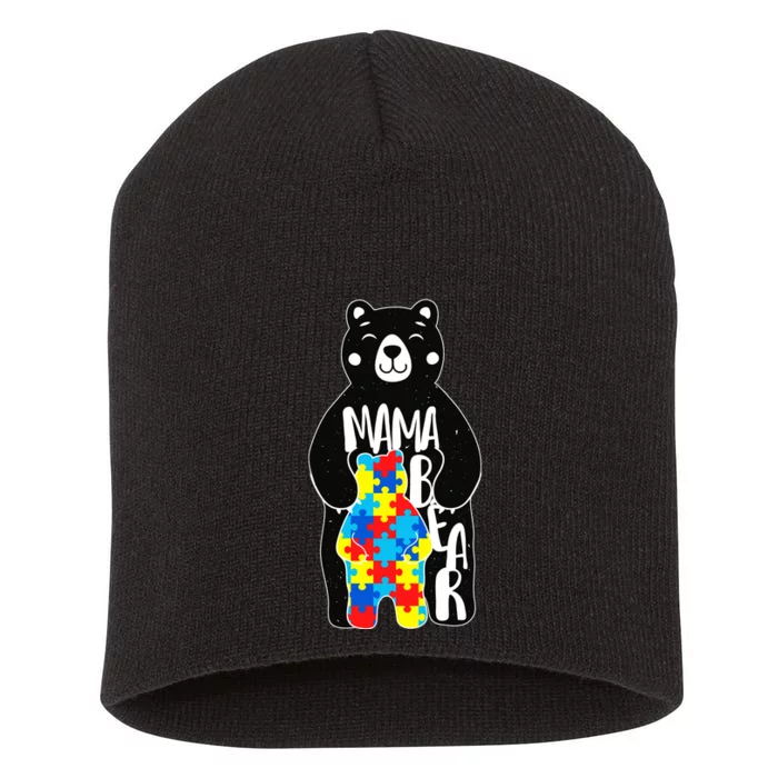 Mama Bear Autism Awareness Short Acrylic Beanie