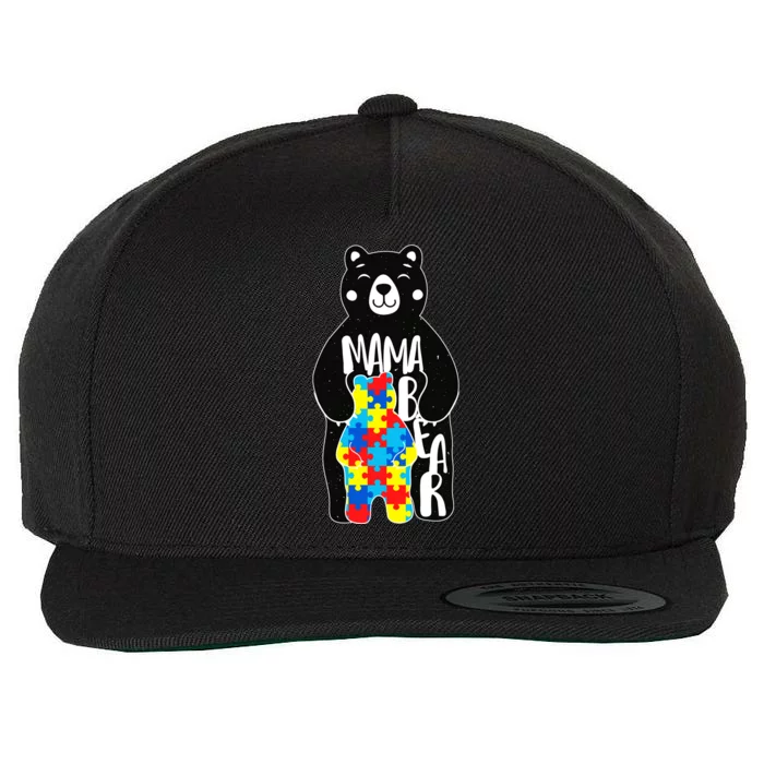 Mama Bear Autism Awareness Wool Snapback Cap