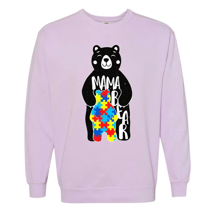 Mama Bear Autism Awareness Garment-Dyed Sweatshirt