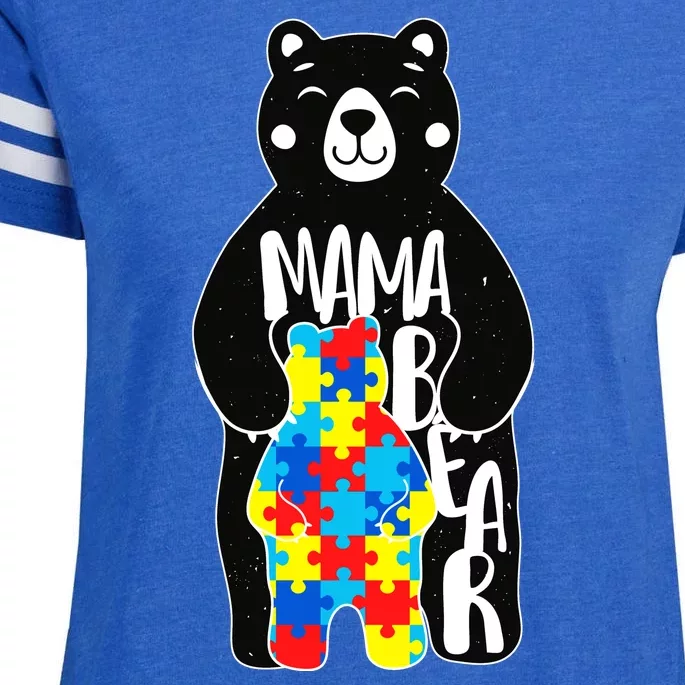 Mama Bear Autism Awareness Enza Ladies Jersey Football T-Shirt