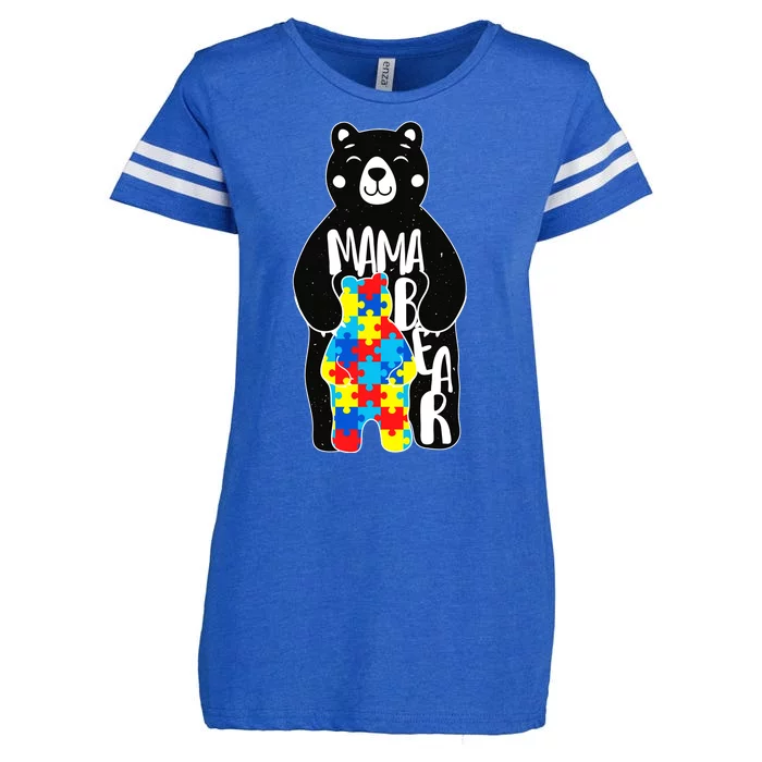 Mama Bear Autism Awareness Enza Ladies Jersey Football T-Shirt