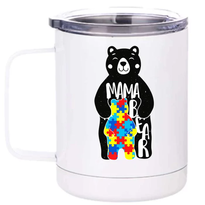 Mama Bear Autism Awareness Front & Back 12oz Stainless Steel Tumbler Cup