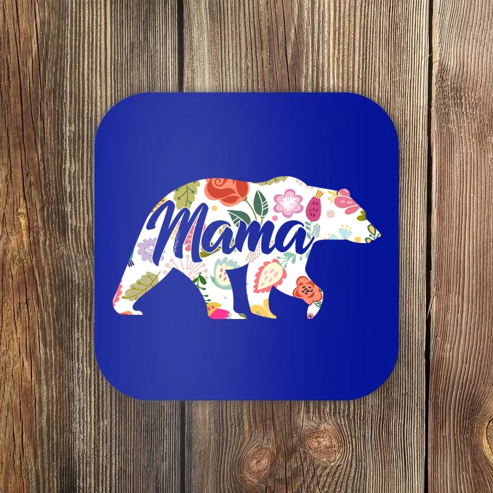 Mama Bear Cute Flower Pattern Coaster