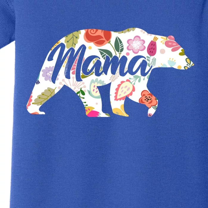 Mama Bear Cute Flower Pattern Baby Bodysuit