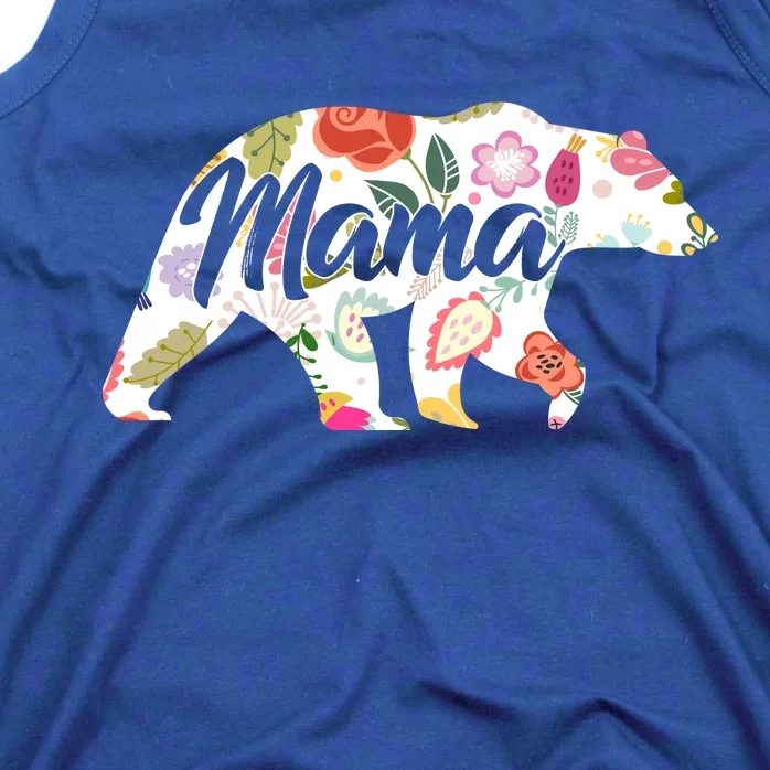 Mama Bear Cute Flower Pattern Tank Top