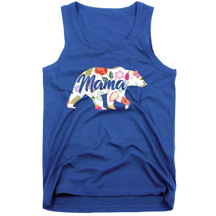 Mama Bear Cute Flower Pattern Tank Top