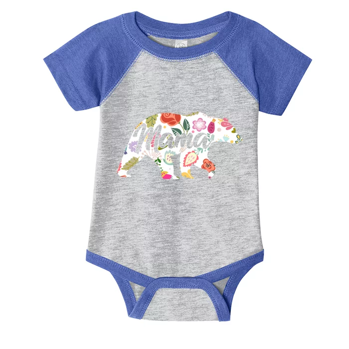 Mama Bear Cute Flower Pattern Infant Baby Jersey Bodysuit