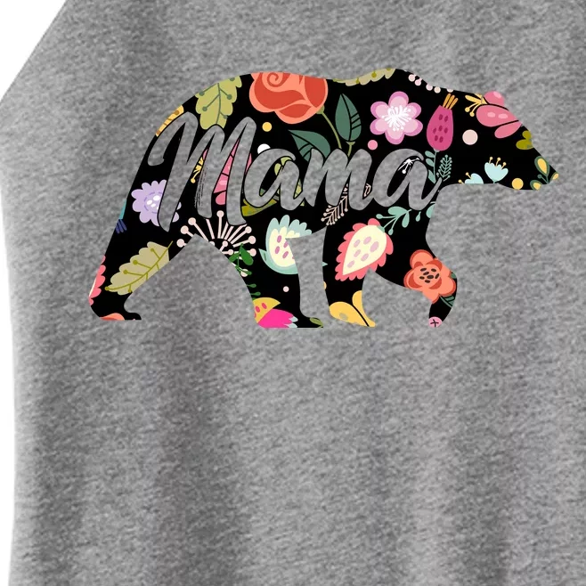 Mama Bear Cute Flower Pattern Women’s Perfect Tri Rocker Tank