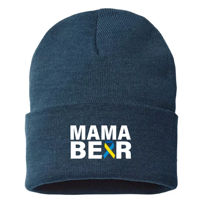 Mama Bear Down Syndrome Awareness Sustainable Knit Beanie