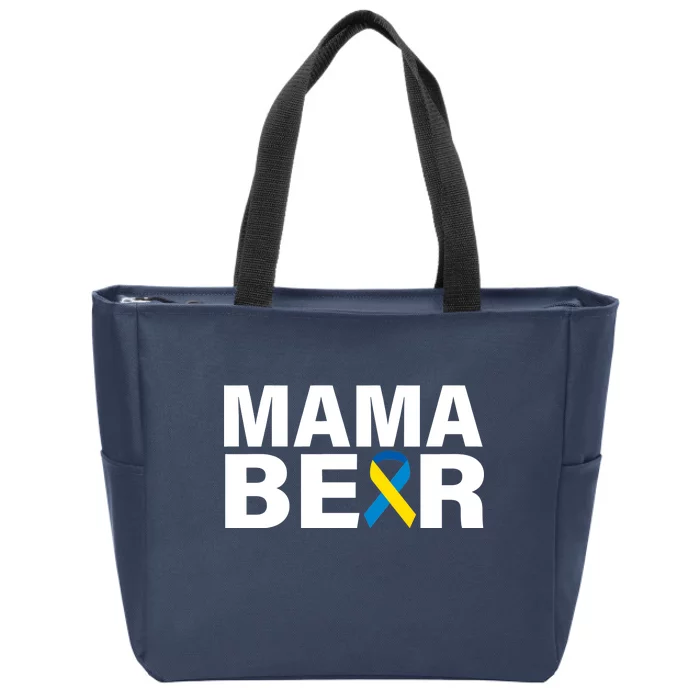 Mama Bear Down Syndrome Awareness Zip Tote Bag