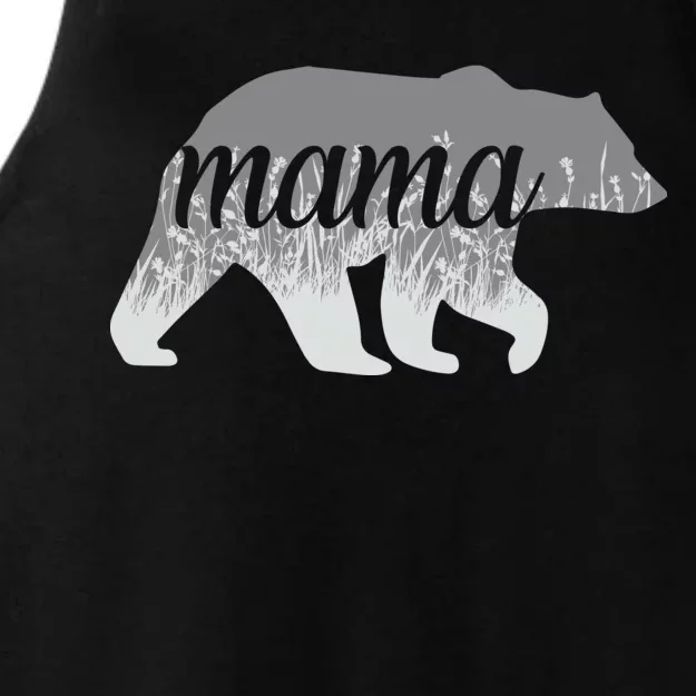 Mama Bear Floral Logo Ladies Tri-Blend Wicking Tank