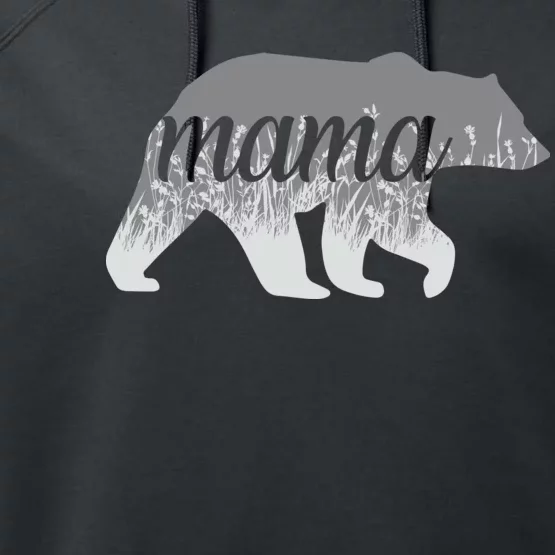 Mama Bear Floral Logo Performance Fleece Hoodie