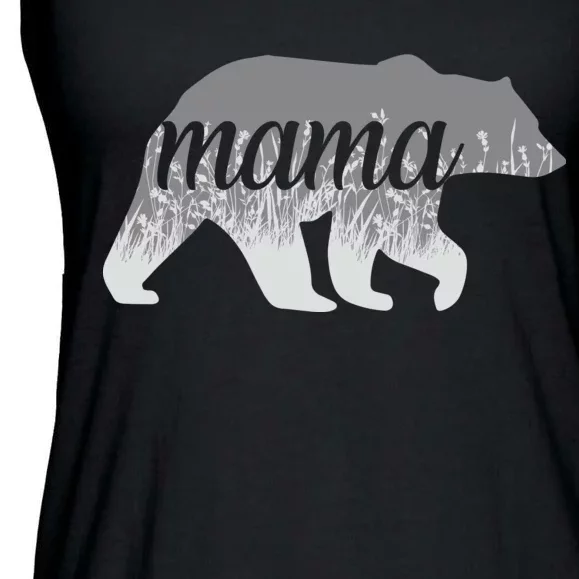 Mama Bear Floral Logo Ladies Essential Flowy Tank