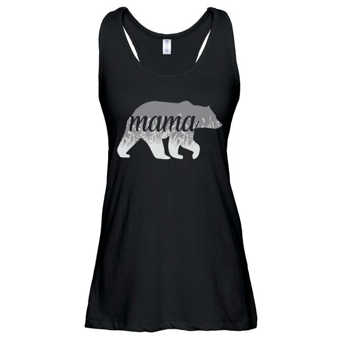 Mama Bear Floral Logo Ladies Essential Flowy Tank