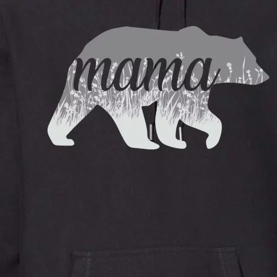 Mama Bear Floral Logo Premium Hoodie