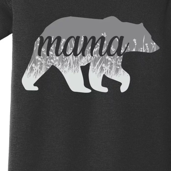 Mama Bear Floral Logo Baby Bodysuit