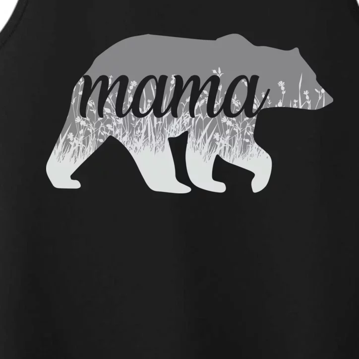 Mama Bear Floral Logo Performance Tank