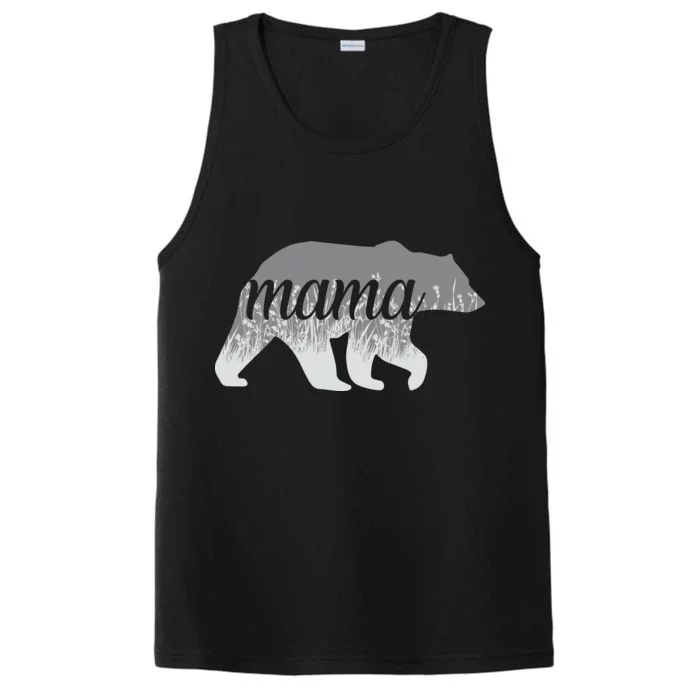 Mama Bear Floral Logo Performance Tank