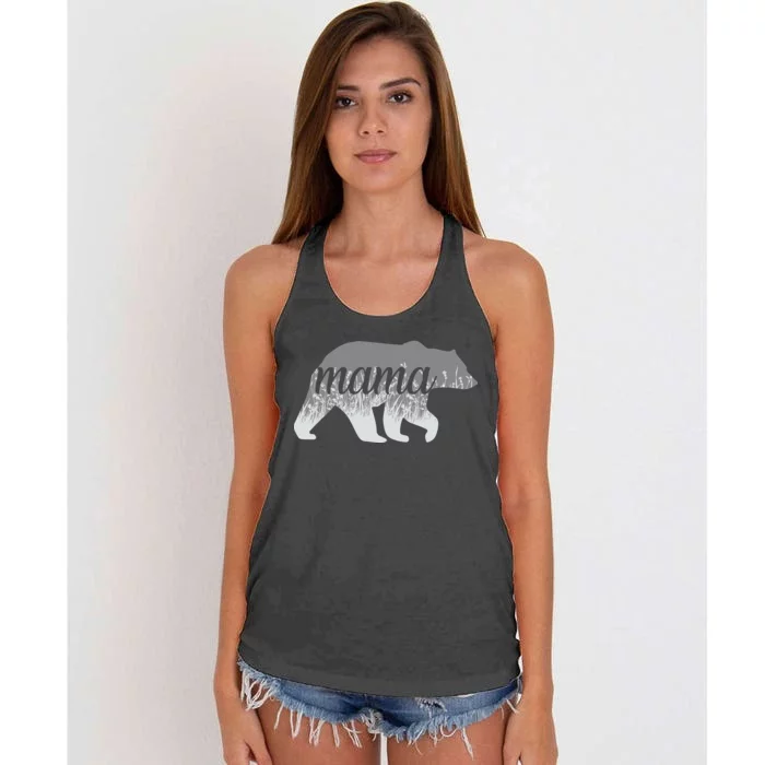 Mama Bear Floral Logo Women's Knotted Racerback Tank