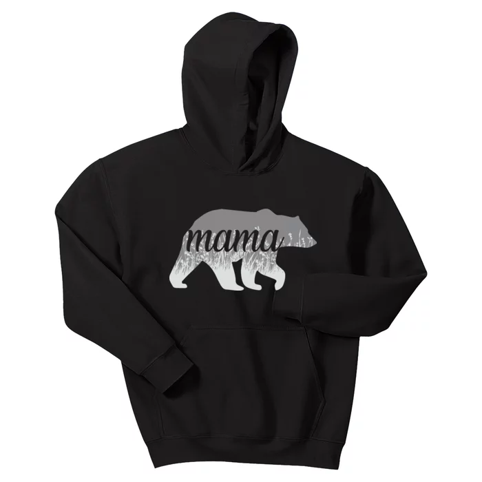 Mama Bear Floral Logo Kids Hoodie