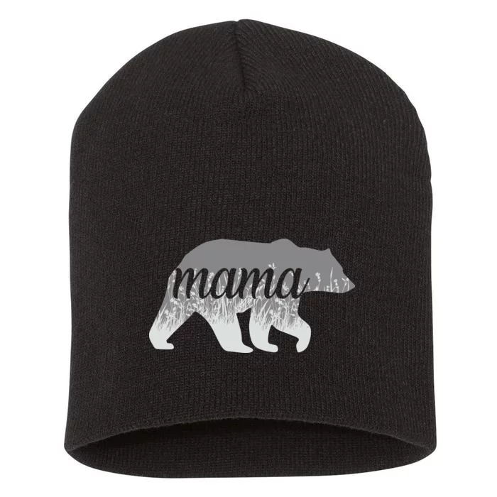 Mama Bear Floral Logo Short Acrylic Beanie