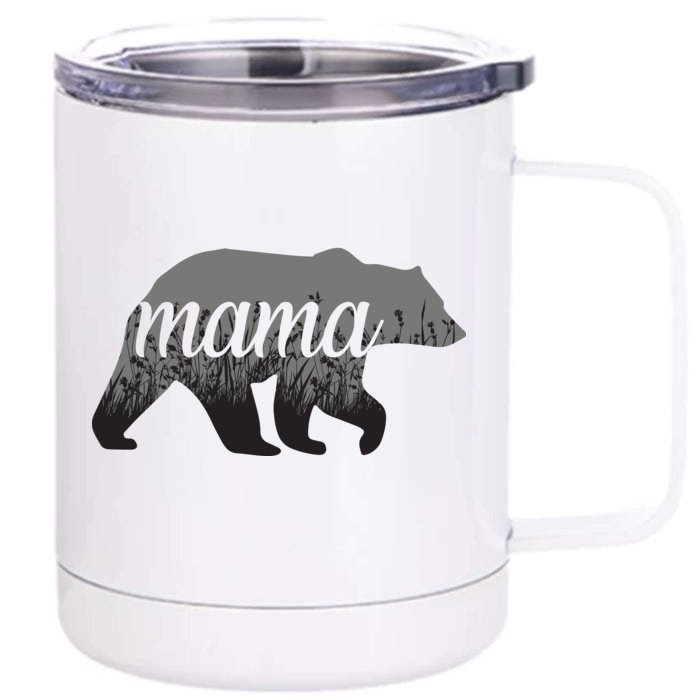 Mama Bear Floral Logo Front & Back 12oz Stainless Steel Tumbler Cup