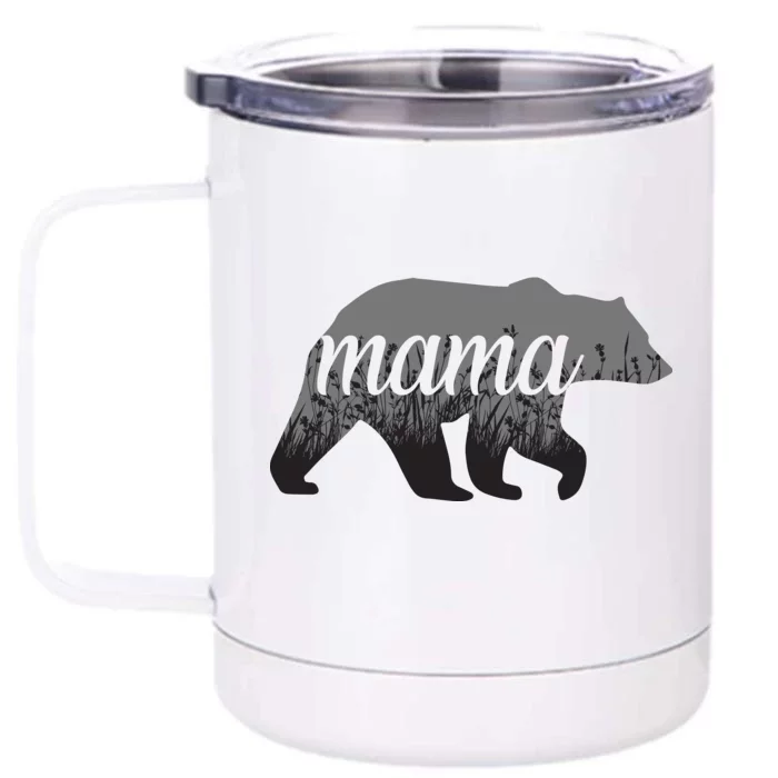 Mama Bear Floral Logo Front & Back 12oz Stainless Steel Tumbler Cup