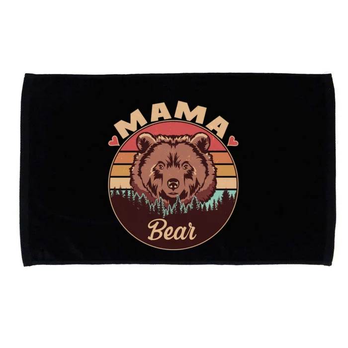 Mama Bear Vintage Bear Emblem Microfiber Hand Towel