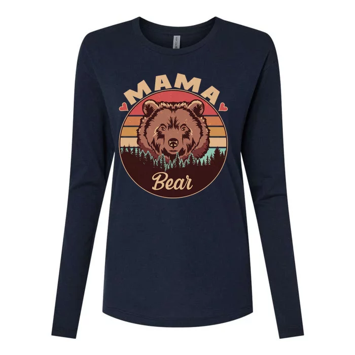 Mama Bear Vintage Bear Emblem Womens Cotton Relaxed Long Sleeve T-Shirt