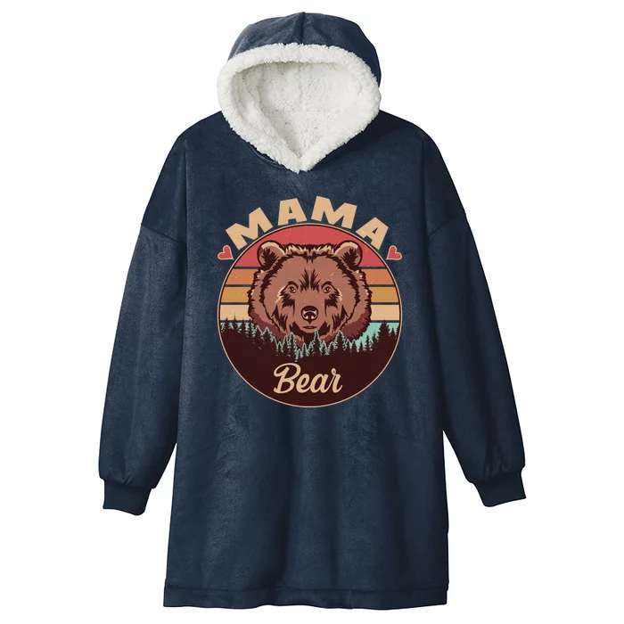 Mama Bear Vintage Bear Emblem Hooded Wearable Blanket