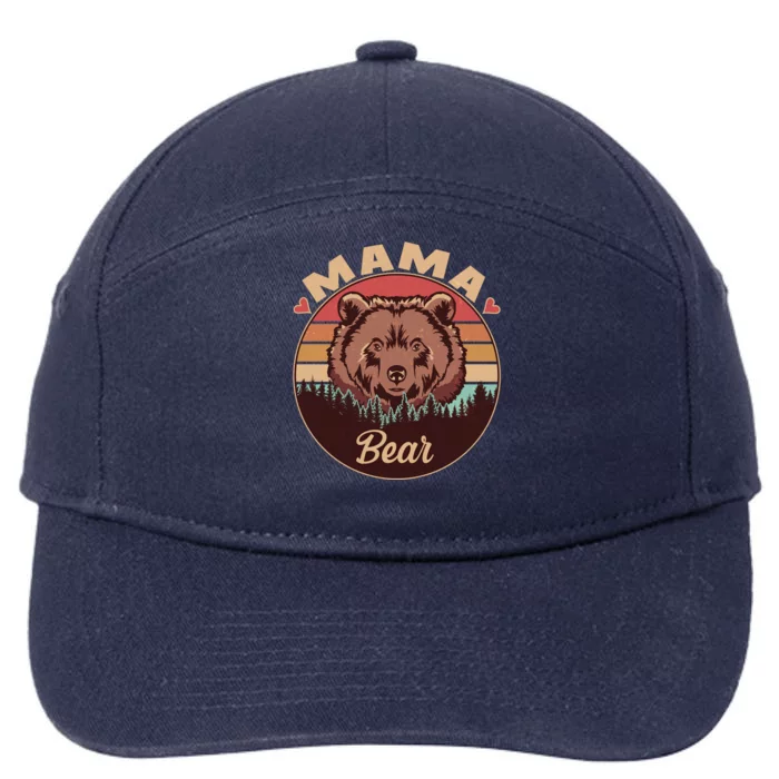 Mama Bear Vintage Bear Emblem 7-Panel Snapback Hat